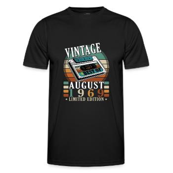 August 1969 August birthday 1969 August - Men's Functional T-Shirt - black - Front - AI Model Male 178 dark (178cm)