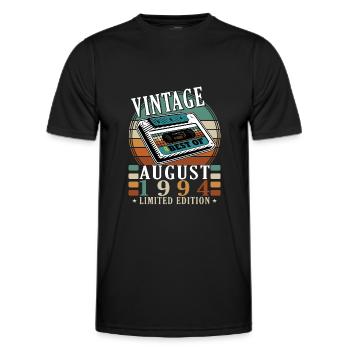 Août 1994 Août Anniversaire 1994 Août - T-shirt sport Homme - noir - Devant - AI Model Male 178 dark (178cm)