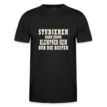 Klempner Studiere kann jeder - Männer Funktions-T-Shirt - Schwarz - Vorne - AI Model Male 178 dark (178cm)