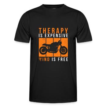 Motorcycle Therapy - Therapy is too expensive - Men's Functional T-Shirt - black - Front - AI Model Male 178 dark (178cm)