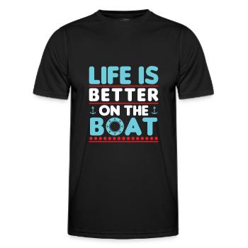 Saison de navigation et d’attente de la saison de navigation - T-shirt sport Homme - noir - Devant - AI Model Male 178 dark (178cm)