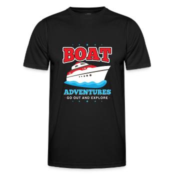 Fishing Boat Fishing Trip and Adventure Fishing - Men's Functional T-Shirt - black - Front - AI Model Male 178 dark (178cm)