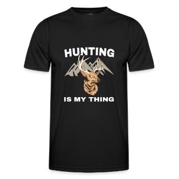 Chasse au cerf Chasse au cerf rétro Chasse au cerf Chasse au cerf - T-shirt sport Homme - noir - Devant - AI Model Male 178 dark (178cm)