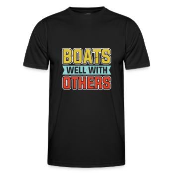 Boat Saying Humor - Men's Functional T-Shirt - black - Front - AI Model Male 178 dark (178cm)