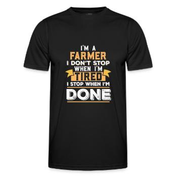 Farmer Farmers Agriculture Farmer Sayings - Men's Functional T-Shirt - black - Front - AI Model Male 178 dark (178cm)