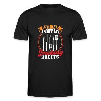 Grillmeister Geschenk Männer Spruch Smoker smoke - Männer Funktions-T-Shirt - Schwarz - Vorne - AI Model Male 178 dark (178cm)
