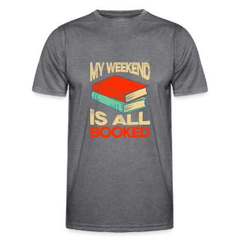 Book Reader Book Lover Books Reading Gift - Men's Functional T-Shirt - dark melange  - Front - AI Model Male 178 dark (178cm)