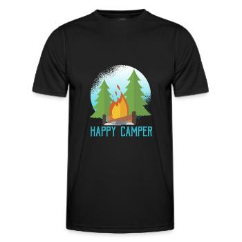 Urlaub Zelt Zelten Spruch - Männer Funktions-T-Shirt - Schwarz - Vorne - AI Model Male 178 dark (178cm)