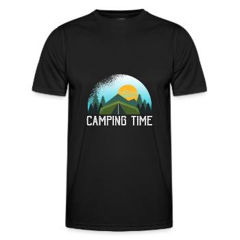 Campen Zelten Zelt Natur Geschenk - Männer Funktions-T-Shirt - Schwarz - Vorne - AI Model Male 178 dark (178cm)