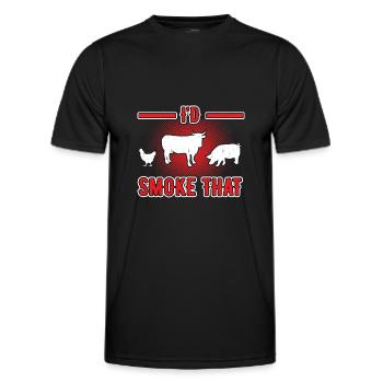 Ich smoke das - Retro Grillen Smoker - Männer Funktions-T-Shirt - Schwarz - Vorne - AI Model Male 178 dark (178cm)