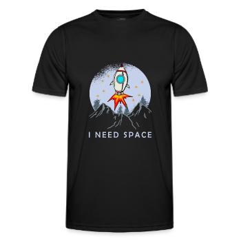 J’ai besoin d’espace - T-shirt sport Homme - noir - Devant - AI Model Male 178 dark (178cm)