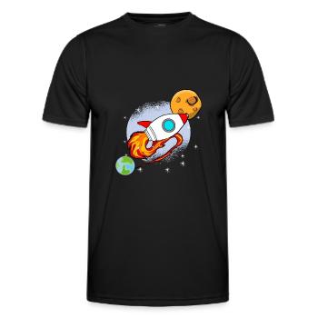 VOYAGE DANS L’ESPACE - T-shirt sport Homme - noir - Devant - AI Model Male 178 dark (178cm)
