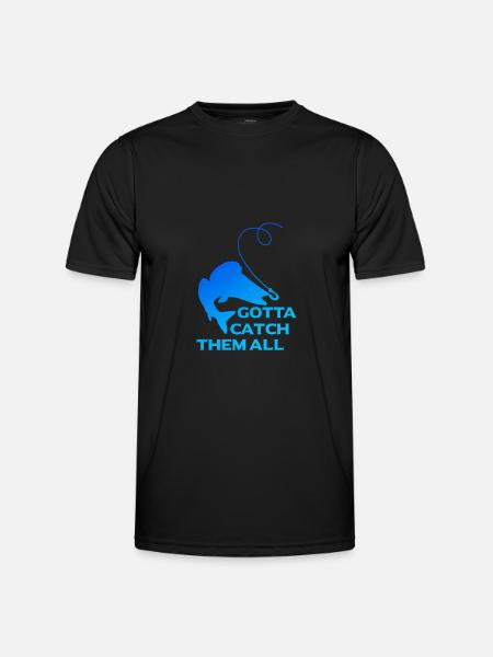 Zander Fischen - Männer Funktions-T-Shirt - Schwarz