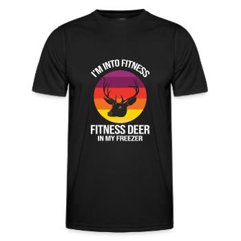 Hirschjagd Leidenschaft Geschenk Wildtier - Männer Funktions-T-Shirt - Schwarz - Vorne - AI Model Male 178 dark (178cm)