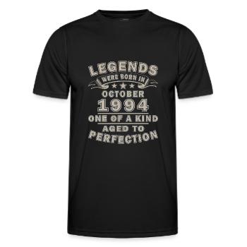1994 October 1994 birthday October 1994 - Men's Functional T-Shirt - black - Front - AI Model Male 178 dark (178cm)