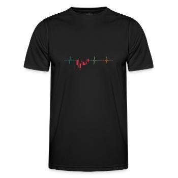 Aktien Chart Daytrading Trading Trader Herzschlag - Männer Funktions-T-Shirt - Schwarz - Vorne - AI Model Male 178 dark (178cm)
