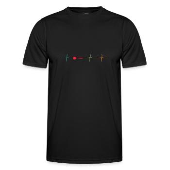 Dart Heart Frequency Heartbeat - Men's Functional T-Shirt - black - Front - AI Model Male 178 dark (178cm)
