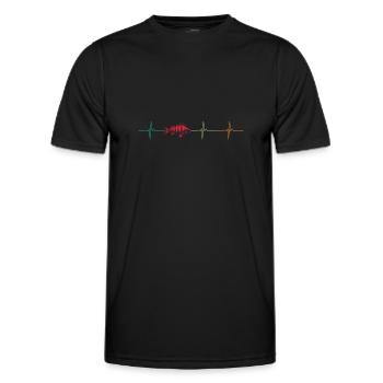 Herzschlag für Barsche und Raubfische - Männer Funktions-T-Shirt - Schwarz - Vorne - AI Model Male 178 dark (178cm)
