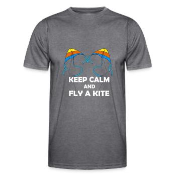Hang Gliding Kite Flying Stunt Kite - Men's Functional T-Shirt - dark melange  - Front - AI Model Male 178 dark (178cm)