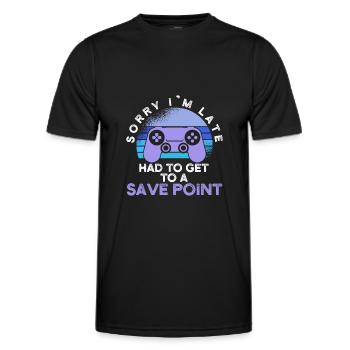 Streamer - Need To Get To The Next Savepoint - - Men's Functional T-Shirt - black - Front - AI Model Male 178 dark (178cm)