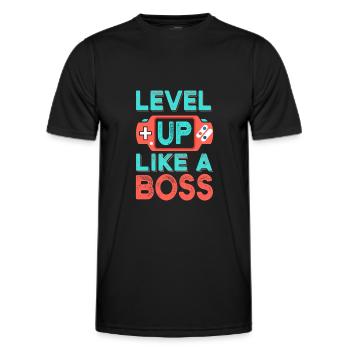 Level Up - Men's Functional T-Shirt - black - Front - AI Model Male 178 dark (178cm)
