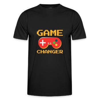 Changeur de jeu - T-shirt sport Homme - noir - Devant - AI Model Male 178 dark (178cm)