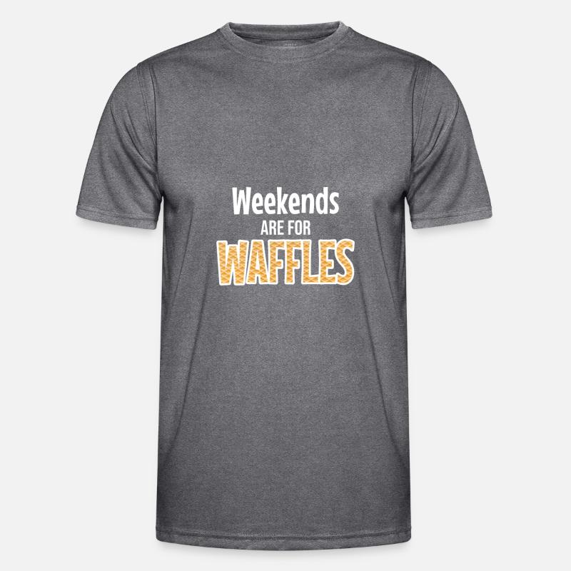 Waffle Wochenende Spruch Geschenkidee Waffel Männer Funktions-T-Shirt