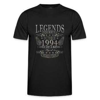 1994 Oktober 1994 Geburtstag Oktober 1994 - Männer Funktions-T-Shirt - Schwarz - Vorne - AI Model Male 178 dark (178cm)
