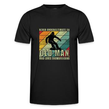 Ne jamais comprendre un vieil homme avec un snowboard - T-shirt sport Homme - noir - Devant - AI Model Male 178 dark (178cm)