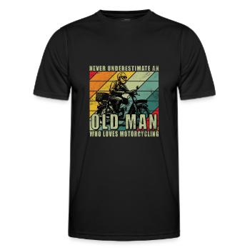 Ne jamais comprendre une moto de vieil homme - T-shirt sport Homme - noir - Devant - AI Model Male 178 dark (178cm)