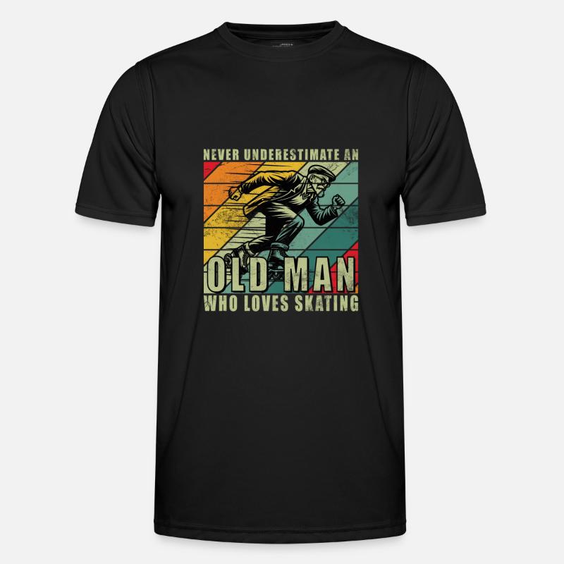 Never underestimate an old man with inline skates Männer Funktions-T-Shirt