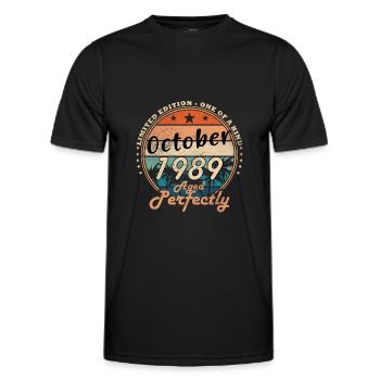 1989 October 1989 Jubilee October 1989 - Men's Functional T-Shirt - black - Front - AI Model Male 178 dark (178cm)