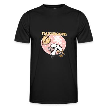 Mushrooms Autumn Foliage Cottage Core - Men's Functional T-Shirt - black - Front - AI Model Male 178 dark (178cm)
