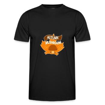 Mushrooms Mushroom Mushroom Picker Retro Vintage Autumn Forest - Men's Functional T-Shirt - black - Front - AI Model Male 178 dark (178cm)