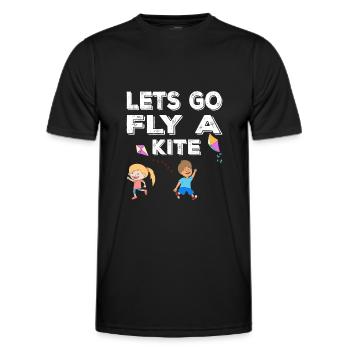 Stunt Kite Flying Kite Steering Mat - Men's Functional T-Shirt - black - Front - AI Model Male 178 dark (178cm)