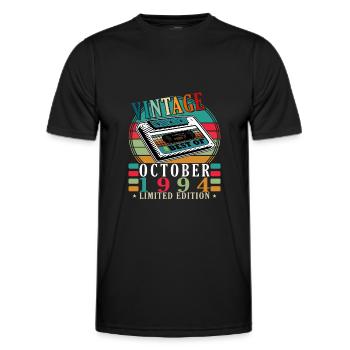 1994 October 1994 birthday October 1994 - Men's Functional T-Shirt - black - Front - AI Model Male 178 dark (178cm)