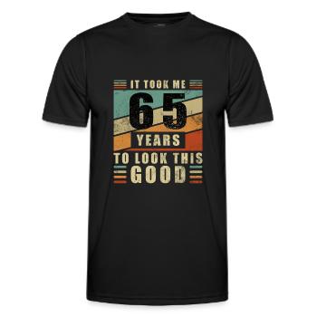 65th Birthday 65th Anniversary 65th Anniversary 65th Anniversary - Men's Functional T-Shirt - black - Front - AI Model Male 178 dark (178cm)