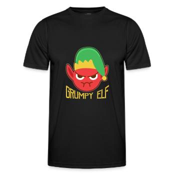 Elfe en colère - T-shirt sport Homme - noir - Devant - AI Model Male 178 dark (178cm)