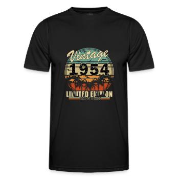 1954 Vintage - Geburtstagsgeschenk 1954 Retro 1954 - Männer Funktions-T-Shirt - Schwarz - Vorne - AI Model Male 178 dark (178cm)