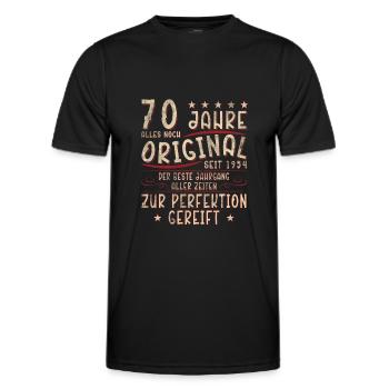 70 Geburtstag 70 Jahre Siebzig Geburtstag 1954 - Männer Funktions-T-Shirt - Schwarz - Vorne - AI Model Male 178 dark (178cm)