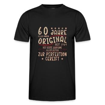 60th Birthday - Men's Functional T-Shirt - black - Front - AI Model Male 178 dark (178cm)