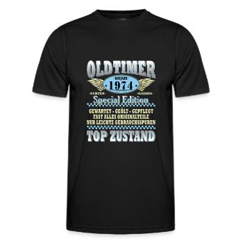 Millésime 1974 Cru 1974 Anniversaire 1974 - T-shirt sport Homme - noir - Devant - AI Model Male 178 dark (178cm)