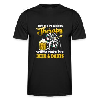 Ich Brauche Keine Therapie Ich Brauche Nur Darten - Männer Funktions-T-Shirt - Schwarz - Vorne - AI Model Male 178 dark (178cm)