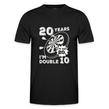 Ich bin nicht 20 ich bin Doppel 10 Geburtstag Dart - Männer Funktions-T-Shirt - Schwarz - Vorne - AI Model Male 178 dark (178cm)