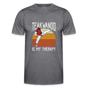 Therapy Taekwondo - Men's Functional T-Shirt - dark melange  - Front - AI Model Male 178 dark (178cm)