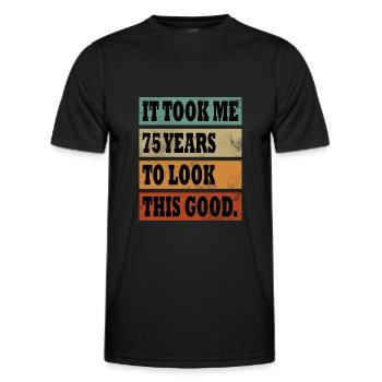 75 Years Birthday Gift Idea Man Woman Diverse - Men's Functional T-Shirt - black - Front - AI Model Male 178 dark (178cm)