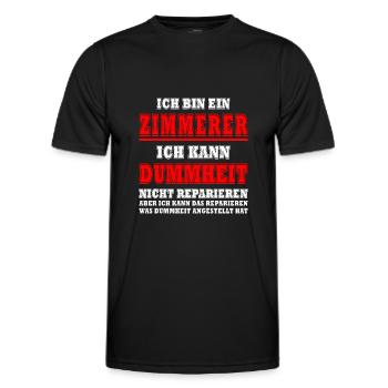 Zimmermann Sprüche Zimmern Zimmerer - Männer Funktions-T-Shirt - Schwarz - Vorne - AI Model Male 178 dark (178cm)