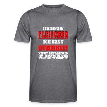 Dicton sur la viande Boucher Mangeur de viande Dicton - T-shirt sport Homme - mélange sombre  - Devant - AI Model Male 178 dark (178cm)