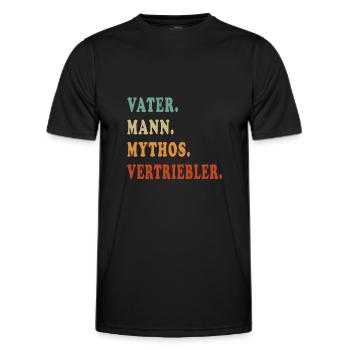 Père Vendeur - T-shirt sport Homme - noir - Devant - AI Model Male 178 dark (178cm)