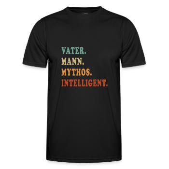 Intelligent Father Myth - Men's Functional T-Shirt - black - Front - AI Model Male 178 dark (178cm)